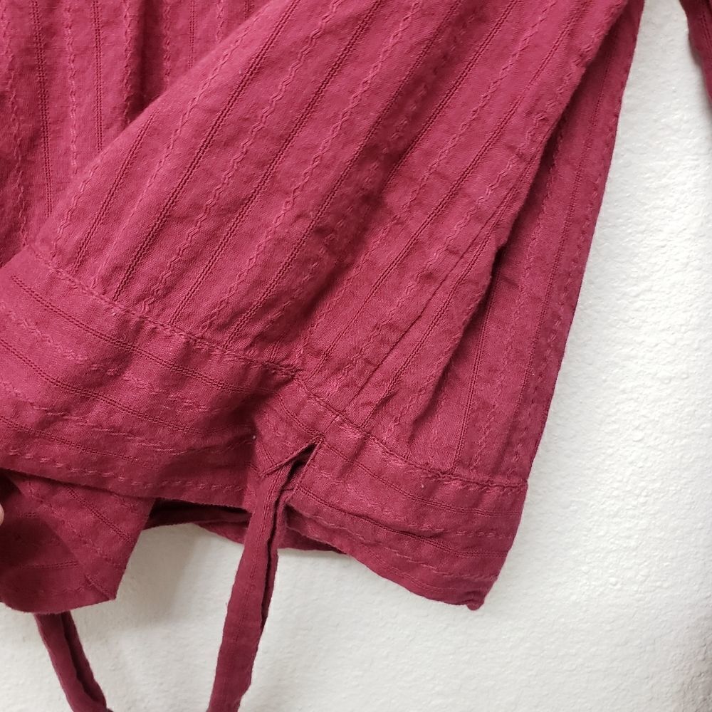PAIGE Burgundy Wrap Blouse - Picture 4 of 6